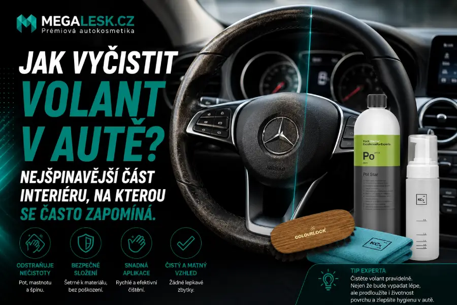 Jak vyčistit volant v autě? Nejšpinavější část interiéru, na kterou se často zapomíná.